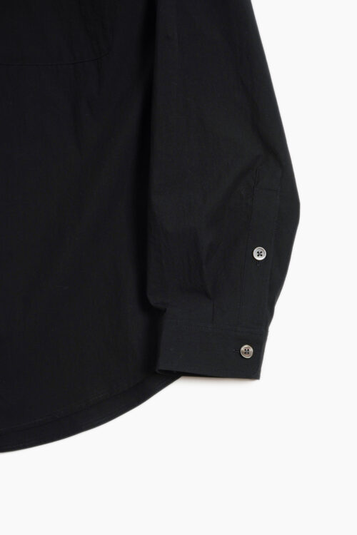 COTTON TYPEWRITER FLY FRONT SHIRT BLACK