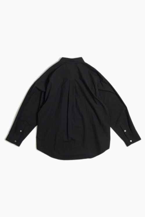 COTTON TYPEWRITER FLY FRONT SHIRT BLACK