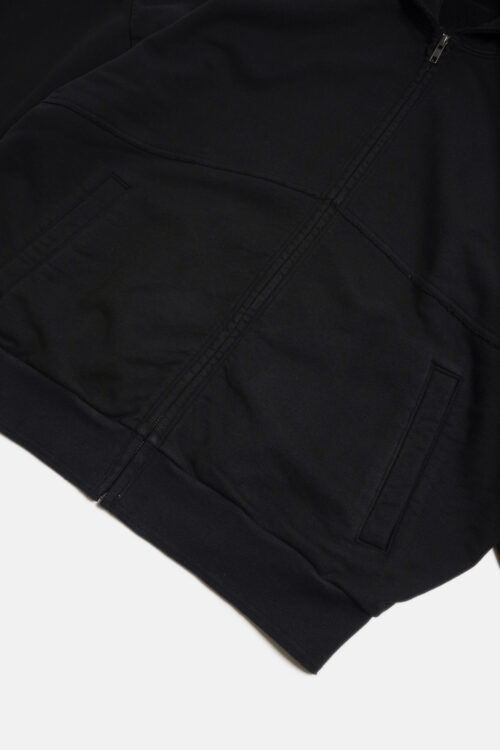 CUT OFF ZIP HOODIE BLACK