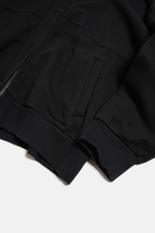 CUT OFF ZIP HOODIE BLACK