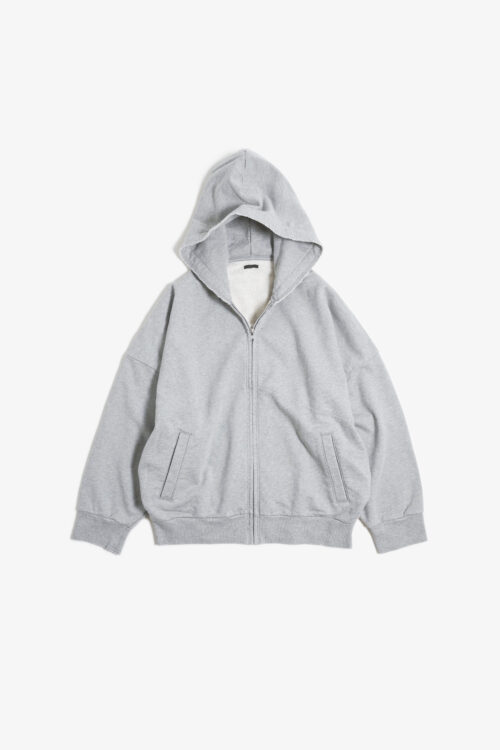 CUT OFF ZIP HOODIE GREY