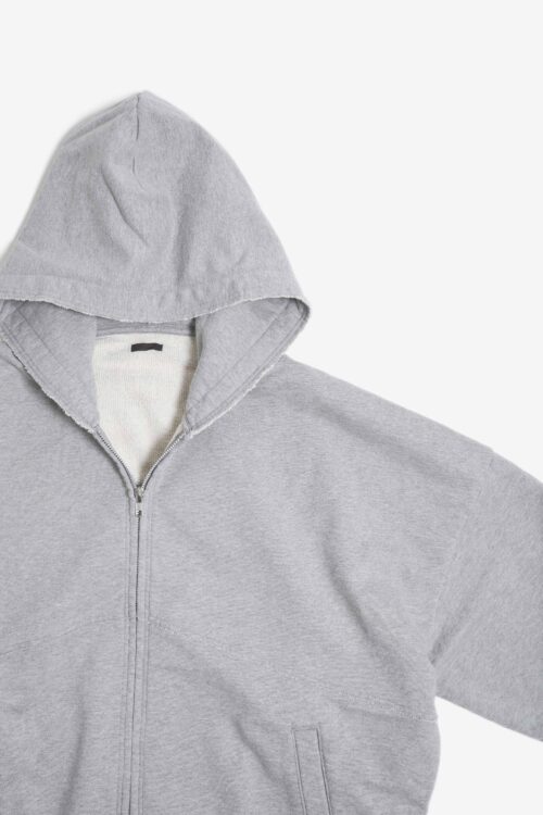 CUT OFF ZIP HOODIE GREY