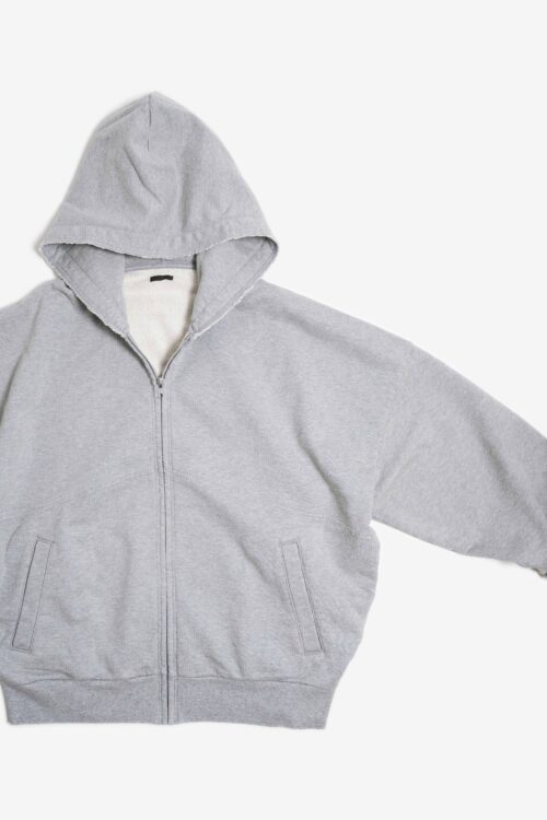 CUT OFF ZIP HOODIE GREY