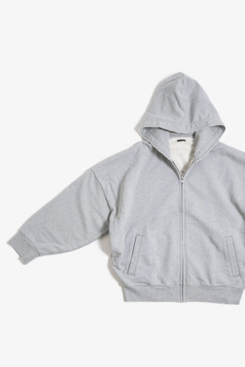 CUT OFF ZIP HOODIE GREY
