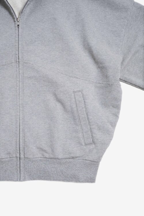 CUT OFF ZIP HOODIE GREY