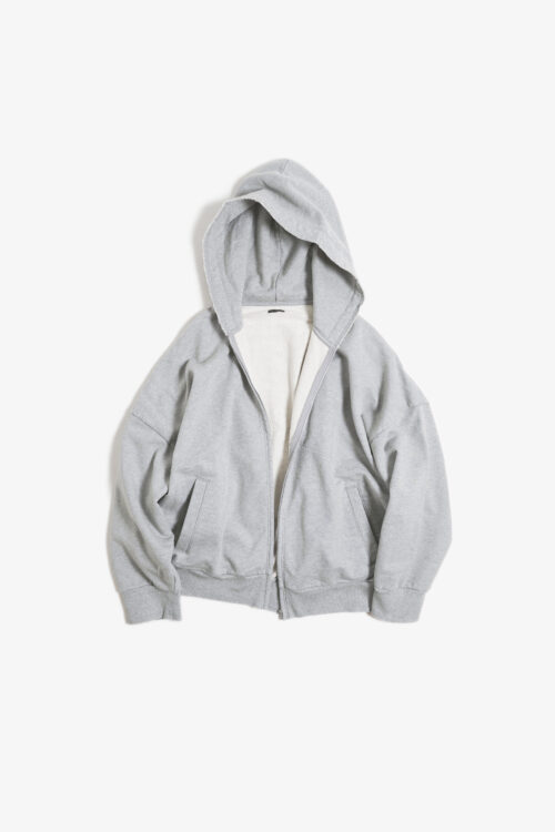CUT OFF ZIP HOODIE GREY