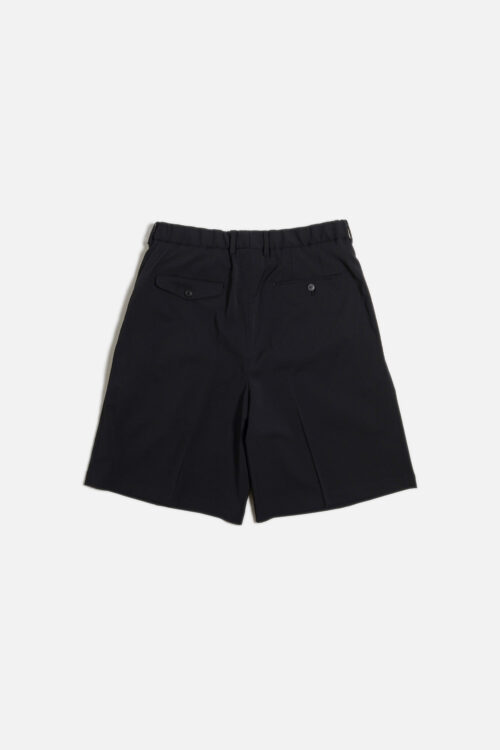 DOUBLE PLEATED SHORTS - POLYESTER GABARDINE - BLACK