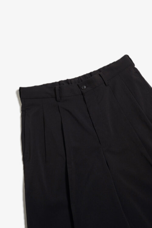 DOUBLE PLEATED SHORTS - POLYESTER GABARDINE - BROWN