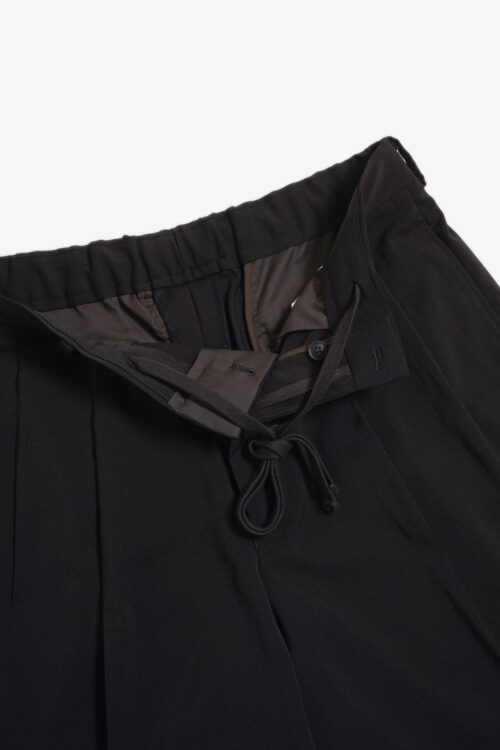 DOUBLE PLEATED SHORTS - POLYESTER GABARDINE - BROWN