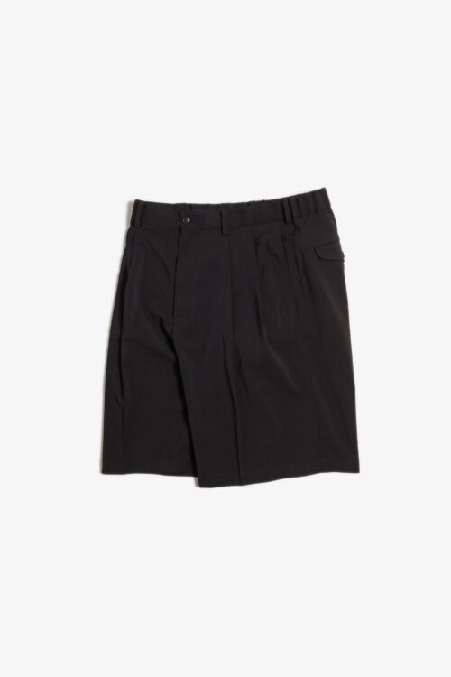 DOUBLE PLEATED SHORTS - POLYESTER GABARDINE - BROWN