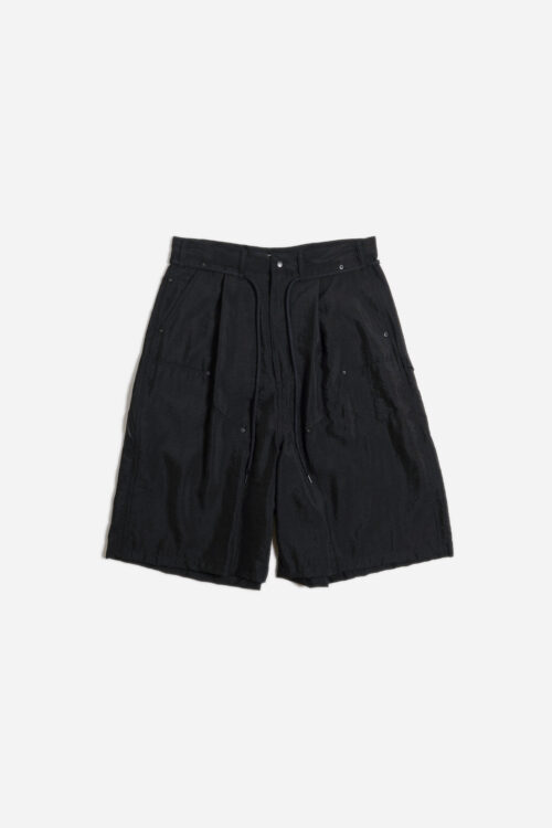 SILK NYLON SHORT WORK PANTS BLACK