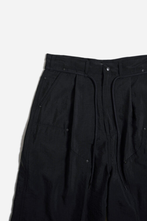 SILK NYLON SHORT WORK PANTS BLACK