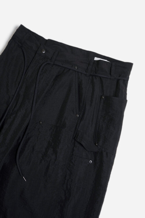 SILK NYLON SHORT WORK PANTS BLACK