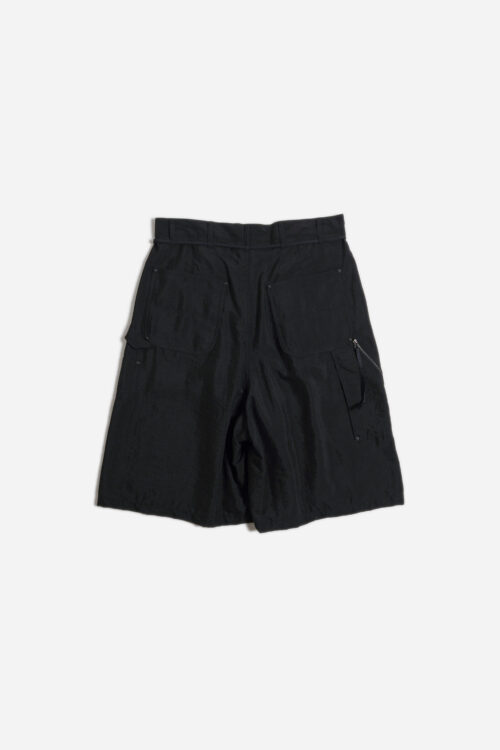 SILK NYLON SHORT WORK PANTS BLACK