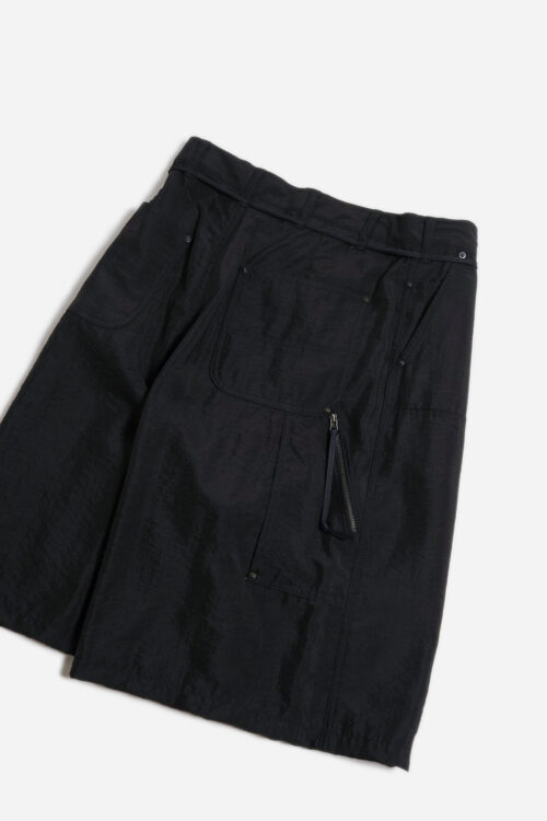 SILK NYLON SHORT WORK PANTS BLACK