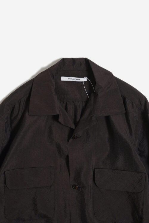 SILK NYLON WORK SHIRT BROWN