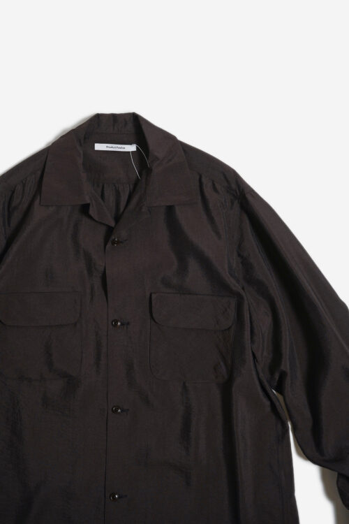SILK NYLON WORK SHIRT BROWN