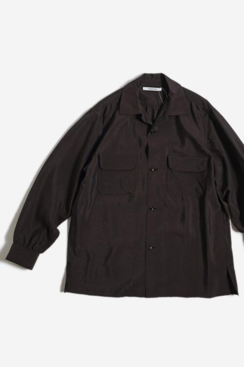 SILK NYLON WORK SHIRT BROWN