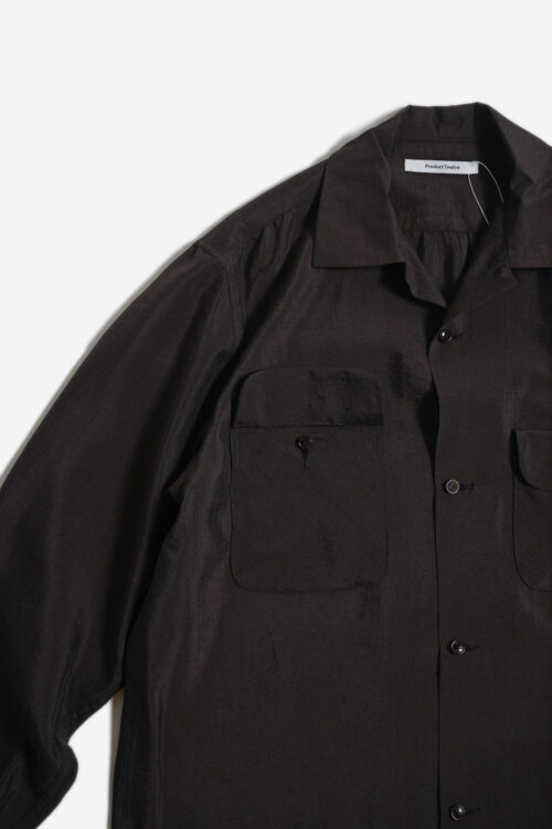 SILK NYLON WORK SHIRT BROWN