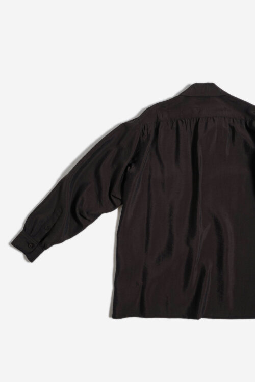 SILK NYLON WORK SHIRT BROWN
