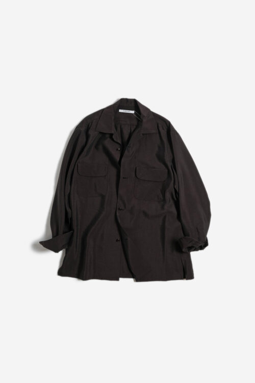 SILK NYLON WORK SHIRT BROWN