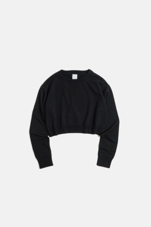 SUPER 140'S MELINO WOOL CREWNECK SWEAT SHIRT BLACK