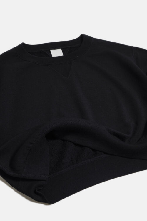 SUPER 140'S MELINO WOOL CREWNECK SWEAT SHIRT BLACK