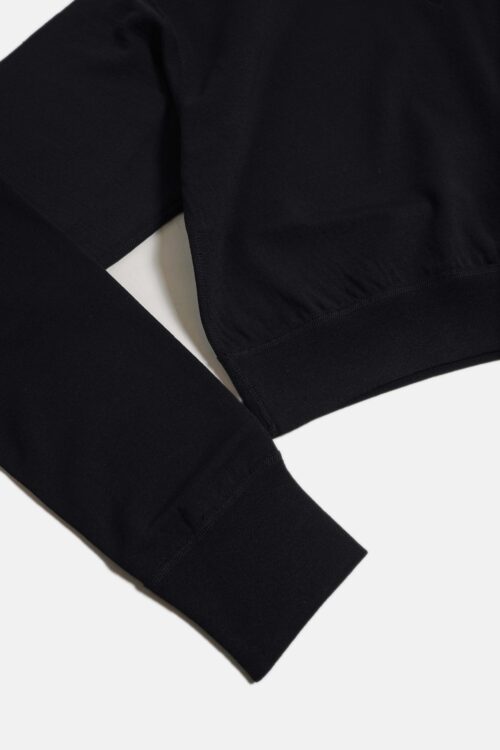 SUPER 140'S MELINO WOOL CREWNECK SWEAT SHIRT BLACK