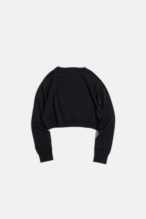 SUPER 140'S MELINO WOOL CREWNECK SWEAT SHIRT BLACK