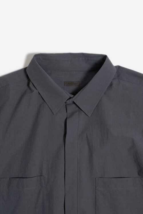 COTTON TYPEWRITER FLY FRONT SHIRT GREY