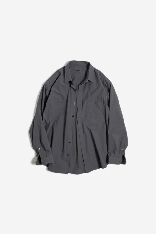 COTTON TYPEWRITER FLY FRONT SHIRT GREY