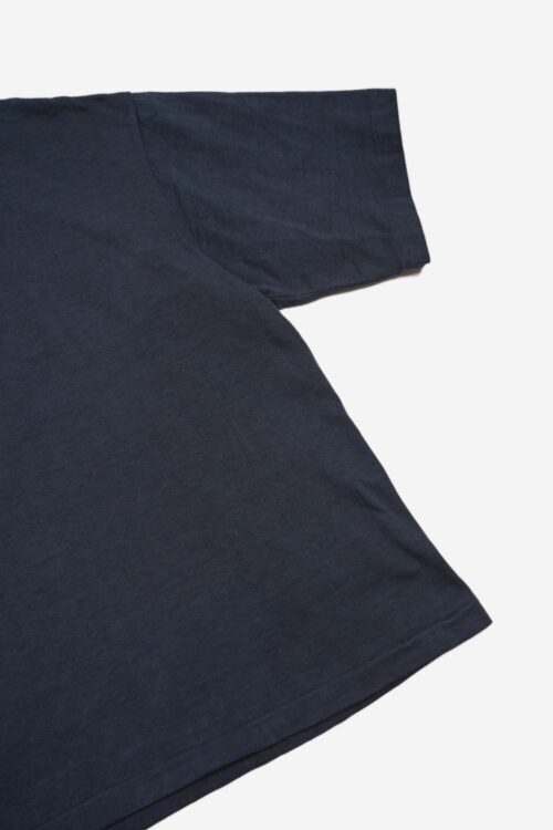 BOX TUBE T-SHIRT - NATURAL GARMENT DYE / ORIGINAL LOOP WHEEL KNIT FABRIC - INDIGO