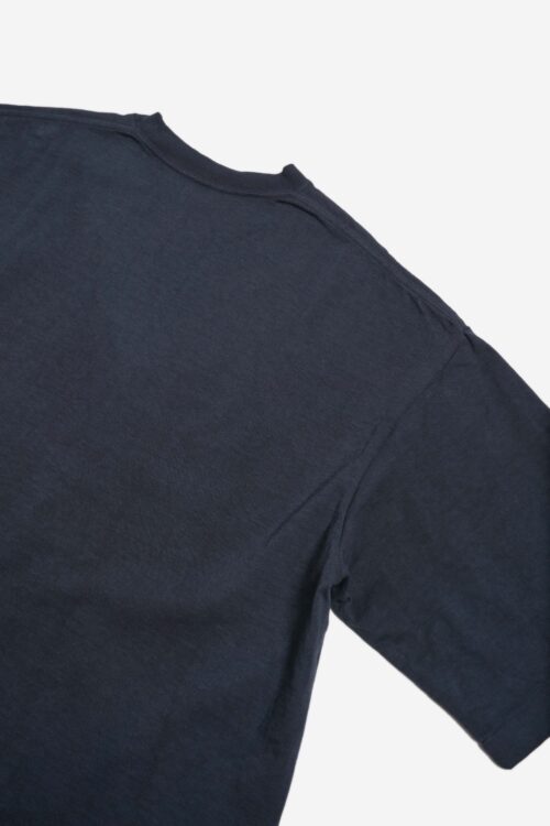 BOX TUBE T-SHIRT - NATURAL GARMENT DYE / ORIGINAL LOOP WHEEL KNIT FABRIC - INDIGO