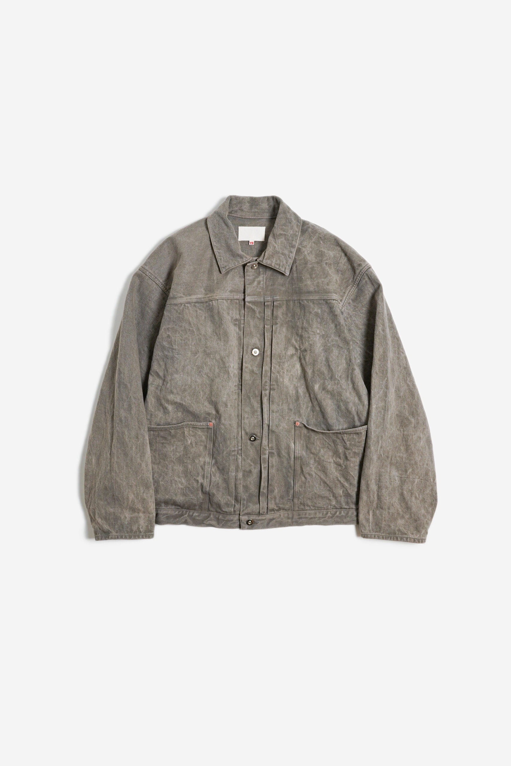 PLEATS JACKET -  NATURAL GARMENT DYE / RAW DENIM - MUGWORT