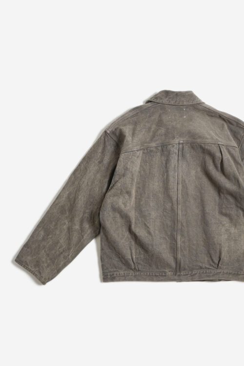 PLEATS JACKET -  NATURAL GARMENT DYE / RAW DENIM - MUGWORT