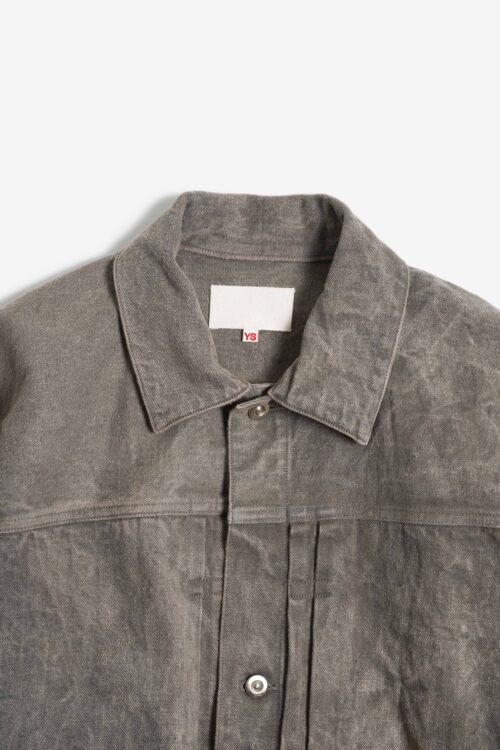 PLEATS JACKET -  NATURAL GARMENT DYE / RAW DENIM - MUGWORT