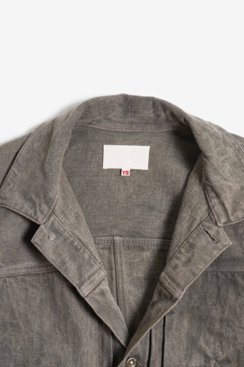 PLEATS JACKET -  NATURAL GARMENT DYE / RAW DENIM - MUGWORT