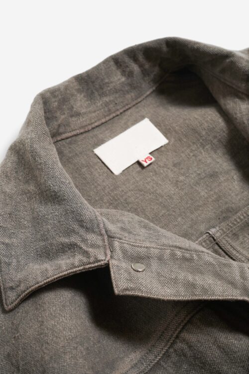 PLEATS JACKET -  NATURAL GARMENT DYE / RAW DENIM - MUGWORT