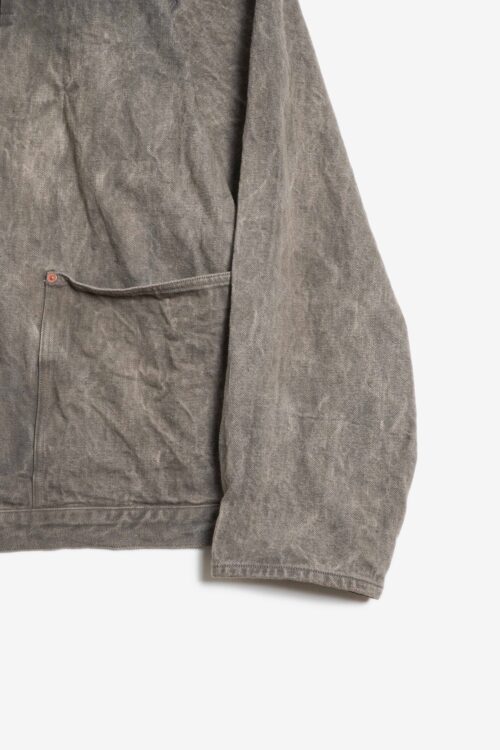PLEATS JACKET -  NATURAL GARMENT DYE / RAW DENIM - MUGWORT