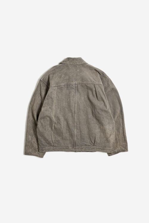PLEATS JACKET -  NATURAL GARMENT DYE / RAW DENIM - MUGWORT