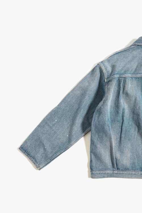 PLEATS JACKET - RAW DENIM - FADE INDIGO