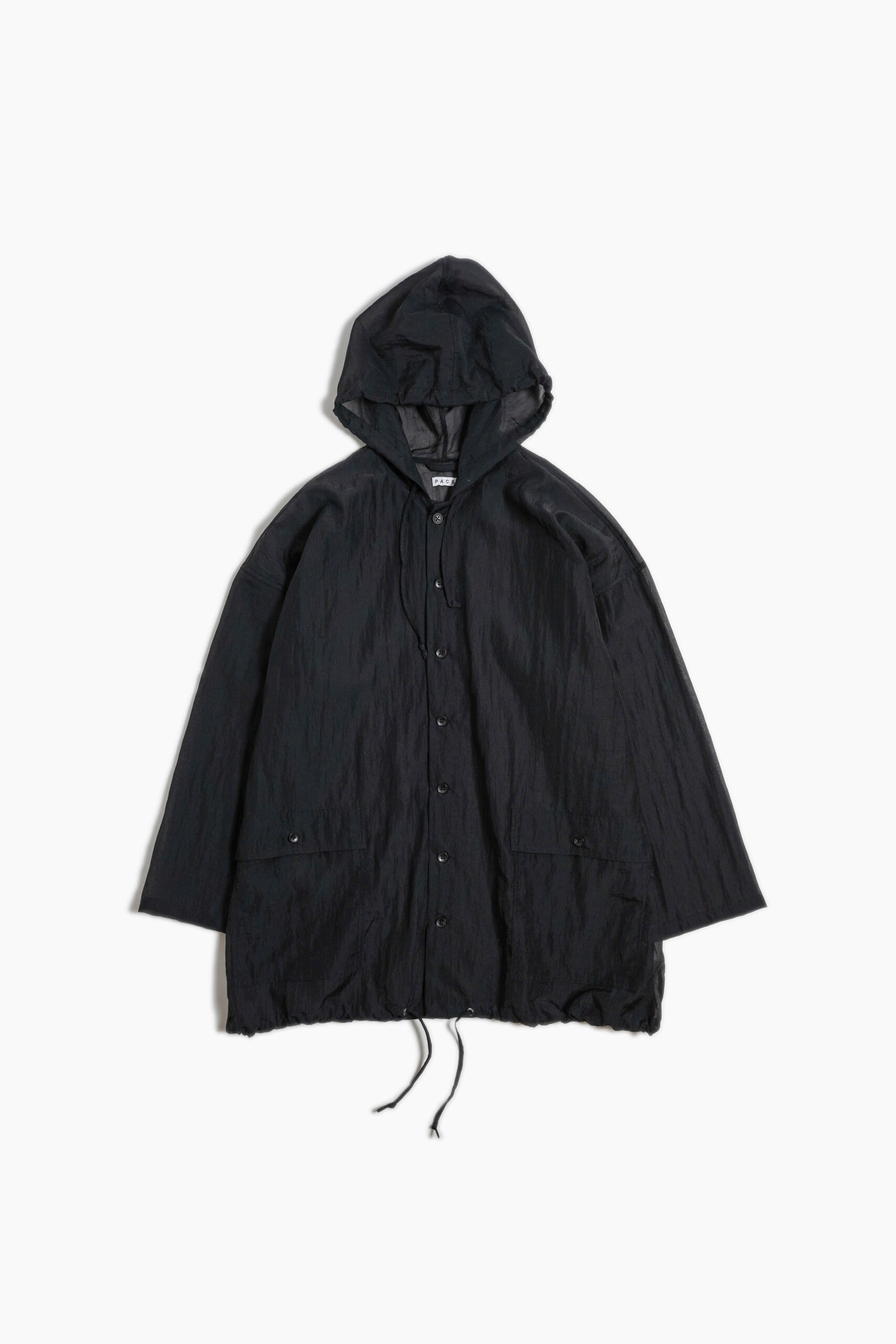 SHEER HOODED JACKET BLACK