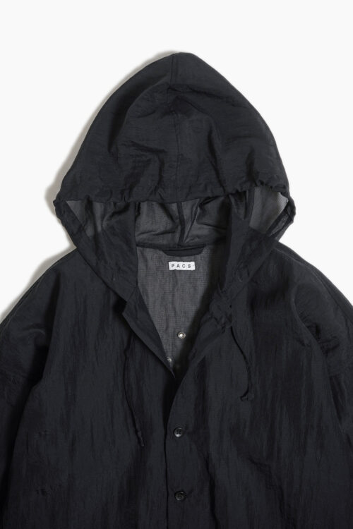 SHEER HOODED JACKET BLACK