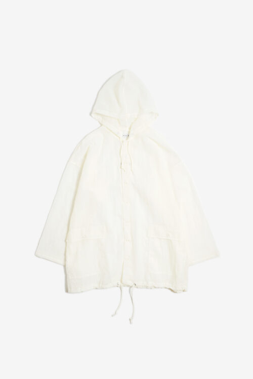 SHEER HOODED JACKET WHITE