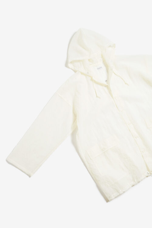 SHEER HOODED JACKET WHITE