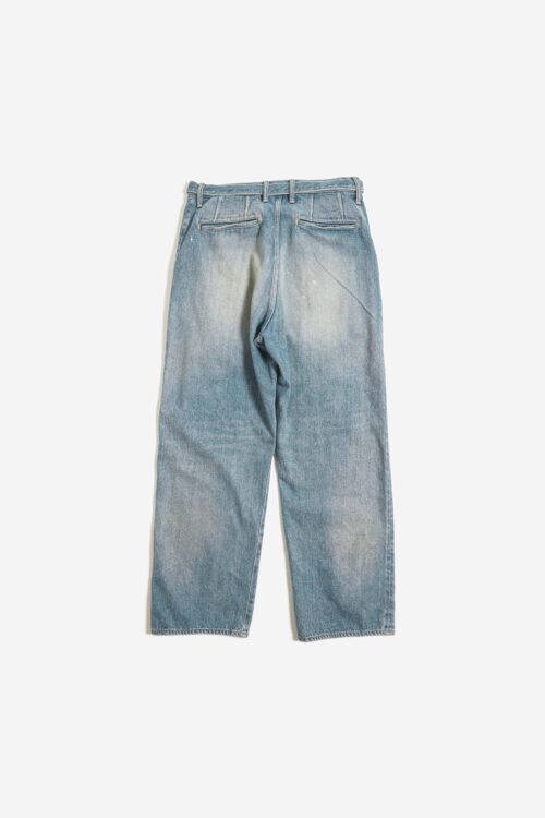 BELTED TROUSERS - RAW DENIM - FADE INDIGO