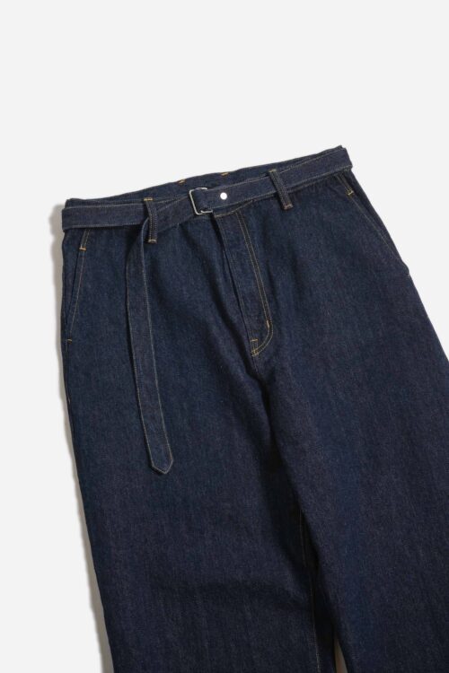 BELTED TROUSERS - RAW DENIM - INDIGO