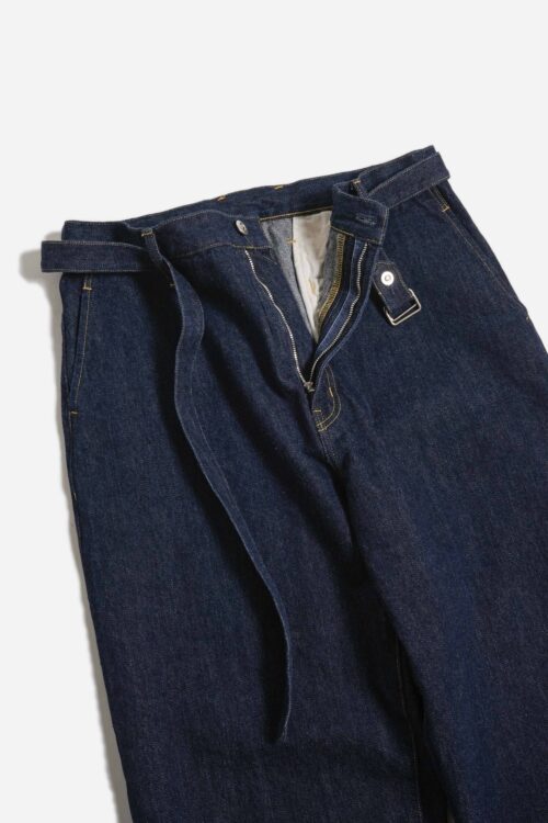 BELTED TROUSERS - RAW DENIM - INDIGO
