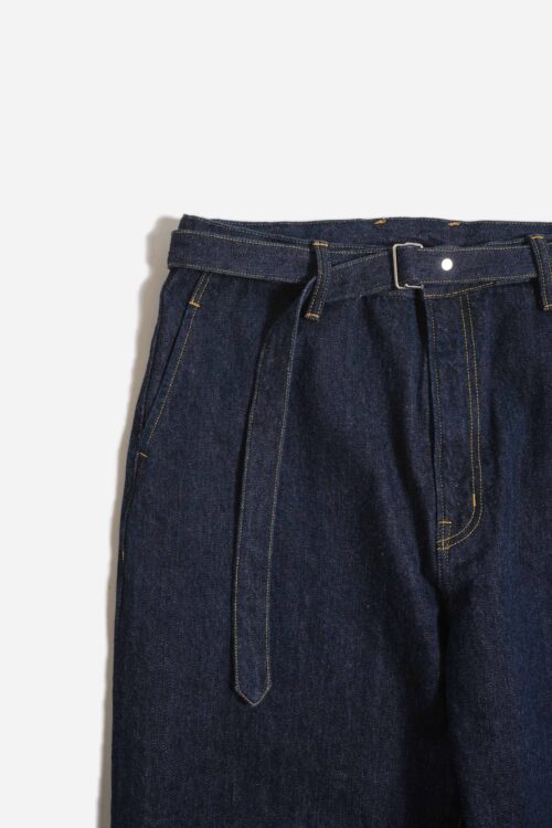 BELTED TROUSERS - RAW DENIM - INDIGO