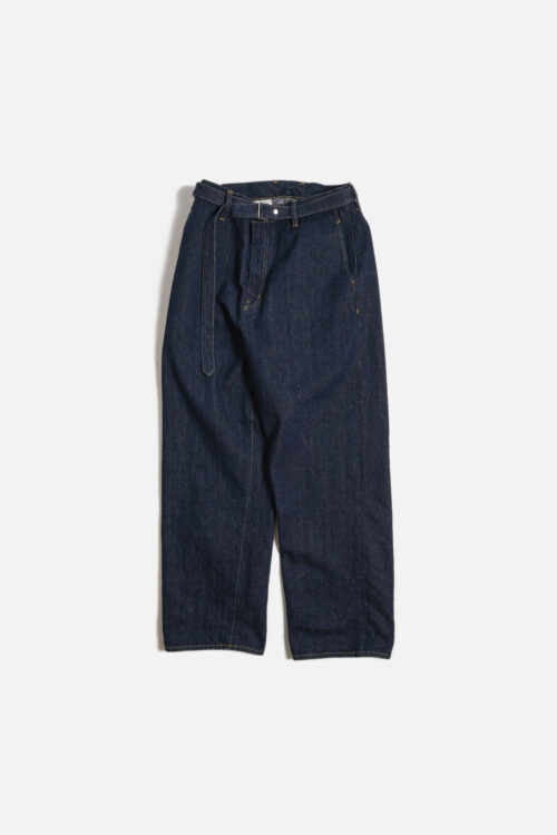 BELTED TROUSERS - RAW DENIM - INDIGO